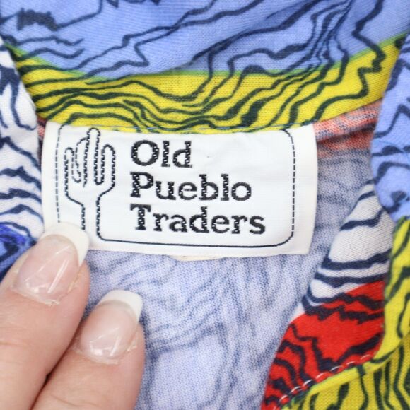 Old Pueblo Traders Shirt Womens M Multicolor Quarter Sleeve Blouse Button Collar - Picture 2 of 16